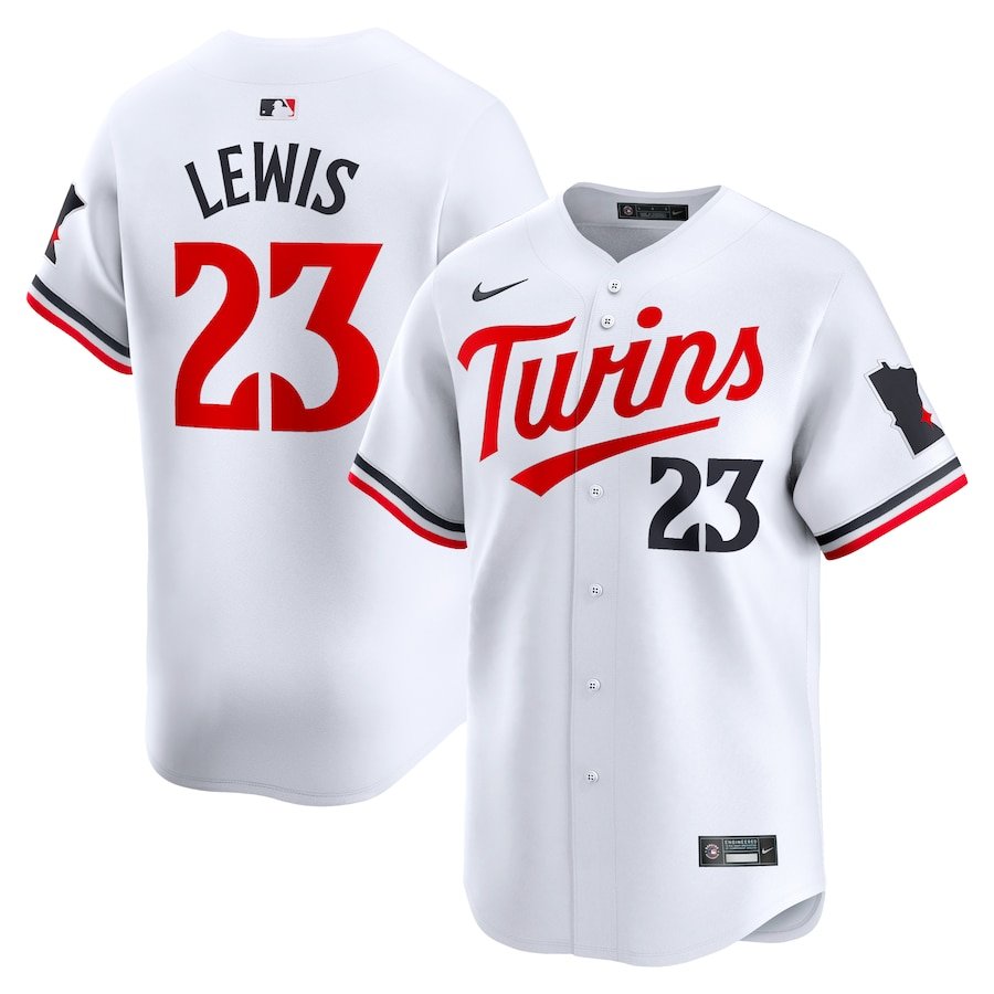 men's & youth Baseball MinTC Team Uniform 23 Royce Lewis Jerseys White Home Limited Player Shirt