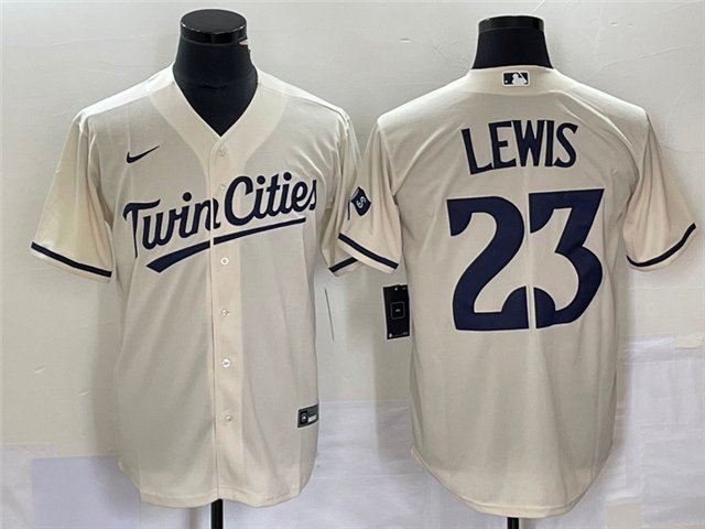 men's & youth Baseball MinTC Team Uniform 23 Royce Lewis Jerseys 2023 Cream Alternate Player Shirt