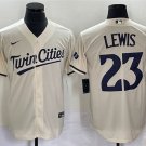 men's & youth Baseball MinTC Team Uniform 23 Royce Lewis Jerseys 2023 Cream Alternate Player Shirt