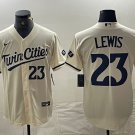 men's & youth Baseball MinTC Team Uniform 23 Royce Lewis Jerseys Cream Alternate Limited Shirt