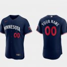 men's & youth Baseball Minnesota Twins 00 Custom name number Jerseys Navy Alternate Elite Shirt