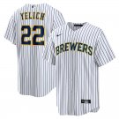men's & youth Baseball MIL Team Uniform 22 Christian Yelich Jerseys White Alternate Player Shirt