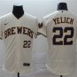 men's & youth Baseball MIL Team Uniform 22 Christian Yelich Jerseys Cream Alternate Elite Shirt