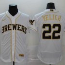 men's & youth Baseball MIL Team Uniform 22 Christian Yelich Jerseys White Golded Edition Elite Shirt