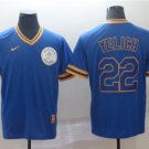 men's & youth Baseball MIL Team Uniform 22 Christian Yelich Jerseys Royal Cooperstown V Neck Shirt