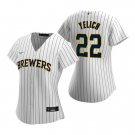 women's Baseball MIL Team Uniform 22 Christian Yelich Jerseys White Alternate Player Game lady Shirt