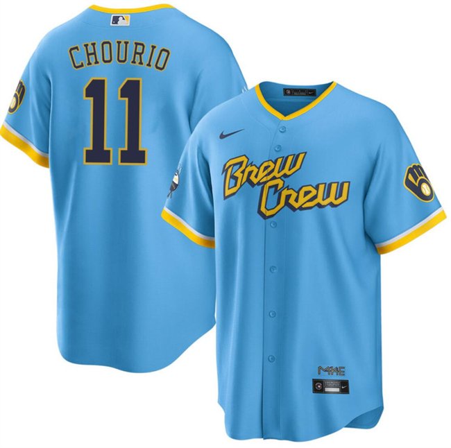 men's & youth Baseball MIL Team Uniform 11 Jackson Chourio Jerseys Blue City Connect Player Shirt