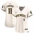 women's Baseball MIL Team Uniform 11 Jackson Chourio Jerseys Cream Home Limited Player lady Shirt