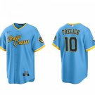 men's & youth Baseball MIL Team Uniform 10 Sal Frelick Jerseys Blue City Connect Player Game Shirt