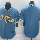 men's & youth Baseball Milwaukee Brewers Uniform Blank Jerseys Blue City Connect Player Game Shirt