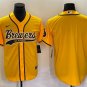 men's & youth Baseball Milwaukee Brewers Uniform Blank Jerseys Yellow CoolBase Player Shirt