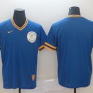 men's & youth Baseball Milwaukee Brewers Uniform Blank Jerseys Blue Cooperstown V Neck Shirt
