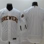 men's & youth Baseball Milwaukee Brewers Uniform Blank Jerseys White Alternate Player Elite Shirt