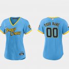 women's Baseball Milwaukee Brewers 00 Custom name number Jerseys Blue City Connect Player lady Shirt