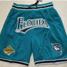 men's Florida Marlins Teal 1997 World Series Just Don Pocket Zipper Baseball Shorts