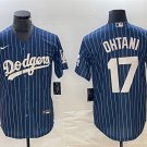 men's & youth Baseball LAD Team Uniform 17 Shohei Ohtani Jerseys Blue Pinstripe Cool Player Shirt