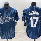 men's & youth Baseball LAD Team Uniform 17 Shohei Ohtani Jerseys Blue Pinstripe Cool Player Shirt