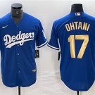 men's & youth Baseball LAD Team Uniform 17 Shohei Ohtani Jerseys Royal Gold Alternate Player Shirt