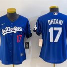 women's Baseball LAD Team Uniform 17 Shohei Ohtani Jerseys Royal City Connect Limited lady Shirt