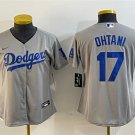 women's Baseball LAD Team Uniform 17 Shohei Ohtani Jerseys Gray Away Player Game lady Shirt