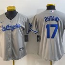 women's Baseball LAD Team Uniform 17 Shohei Ohtani Jerseys Gray Away Player Game lady Shirt