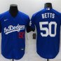 men's & youth Baseball LAD Team Uniform 50 Mookie Betts Jerseys Royal City Connect Limited Shirt