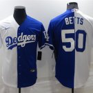 men's & youth Baseball LAD Team Uniform 50 Mookie Betts Jerseys Split Royal/White Edition Shirt