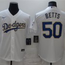 men's & youth Baseball LAD Team Uniform 50 Mookie Betts Jerseys White 2021 Gold Program Player Shirt