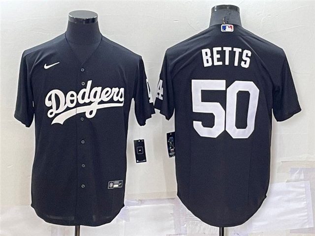 men's & youth Baseball LAD Team Uniform 50 Mookie Betts Jerseys Black Turn Back The Clock Shirt