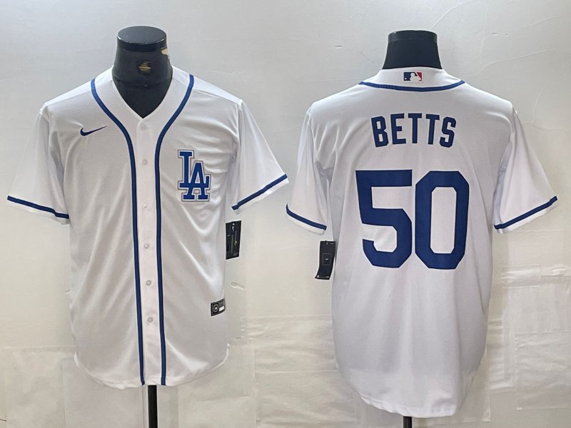 men's & youth Baseball LAD Team Uniform 50 Mookie Betts Jerseys White CoolBase Player Shirt
