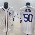 men's & youth Baseball LAD Team Uniform 50 Mookie Betts Jerseys White CoolBase Player Shirt