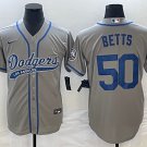 men's & youth Baseball LAD Team Uniform 50 Mookie Betts Jerseys Grey CoolBase Player Shirt
