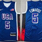 men's & youth Basketball USA Uniform 5 Anthony Edwards Jerseys Navy Blue 2024 Paris Olympics Shirt