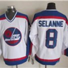 men's & youth Winnipeg Jets 8 Teemu Selanne Jersey 1989 CCM Vintage White