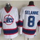 men's & youth Winnipeg Jets 8 Teemu Selanne Jersey 1992 CCM Vintage White