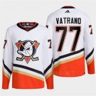 men's & youth Anaheim Ducks 77 Frank Vatrano Jersey White 2022 Reverse Retro Primegreen