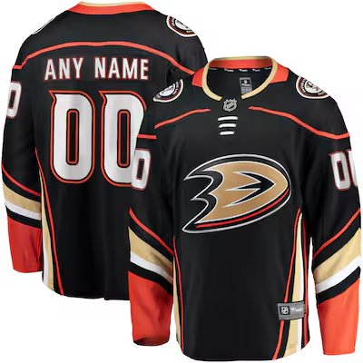 men's & youth Anaheim Ducks 00 Custom name number Jersey Black