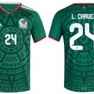 adult & kids Mexico Soccer Team Uniform 24 L. Chavez Jersey Home 2026 Green Activewear