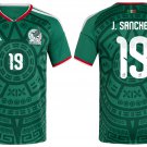 adult & kids Mexico Soccer Team Uniform 19 J. Sanchez Jersey Home 2026 Green Activewear