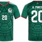 adult & kids Mexico Soccer Team Uniform 20 H. Martin Jersey Home 2026 Green Activewear