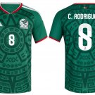 adult & kids Mexico Soccer Team Uniform 8 C. Rodriguez Jersey Home 2026 Green Activewear