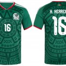adult & kids Mexico National Soccer Team Uniform 16 Hector Herrera Jersey Home 2026 Green Activewear
