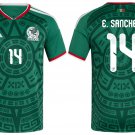 adult & kids Mexico Soccer Team Uniform 14 E. Sanchez Jersey Home 2026 Green Activewear