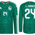 adult unisex Mexico Soccer Team Uniform 24 L. Chavez Jersey Home 2026 Green Long-Sleeve Activewear