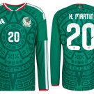 adult unisex Mexico Soccer Team Uniform 20 H. Martin Jersey Home 2026 Green Long-Sleeve Activewear