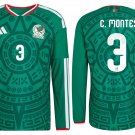 adult unisex Mexico Soccer Team Uniform 3 C. Montes Jersey Home 2026 Green Long-Sleeve Activewear