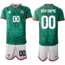 adult & kids Mexico Soccer Uniform Suit 00 Custom name number Jersey Set Home 2026 Green Activewear