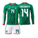 adult unisex Mexico Soccer Uniform Suit 14 Chicharito Jersey Set Home 2026 Long-Sleeve Activewear