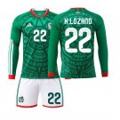 adult unisex Mexico Soccer Uniform Suit 22 Hirving Lozano Jersey Set Home 2026 Green Long-Sleeve