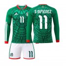adult unisex Mexico Soccer Uniform Suit 11 Santiago Gimenez Jersey Set Home 2026 Green Long-Sleeve